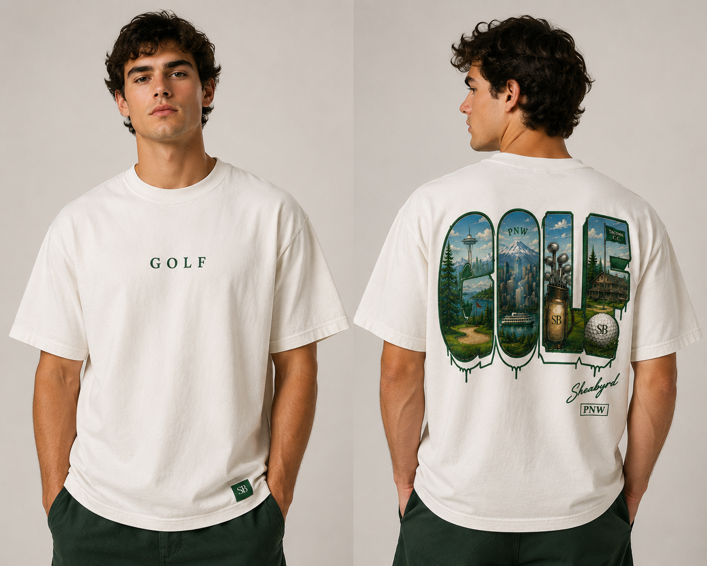GOLF Washington Pacific Northwest Graphic Tee | Sheabyrd Design Lab