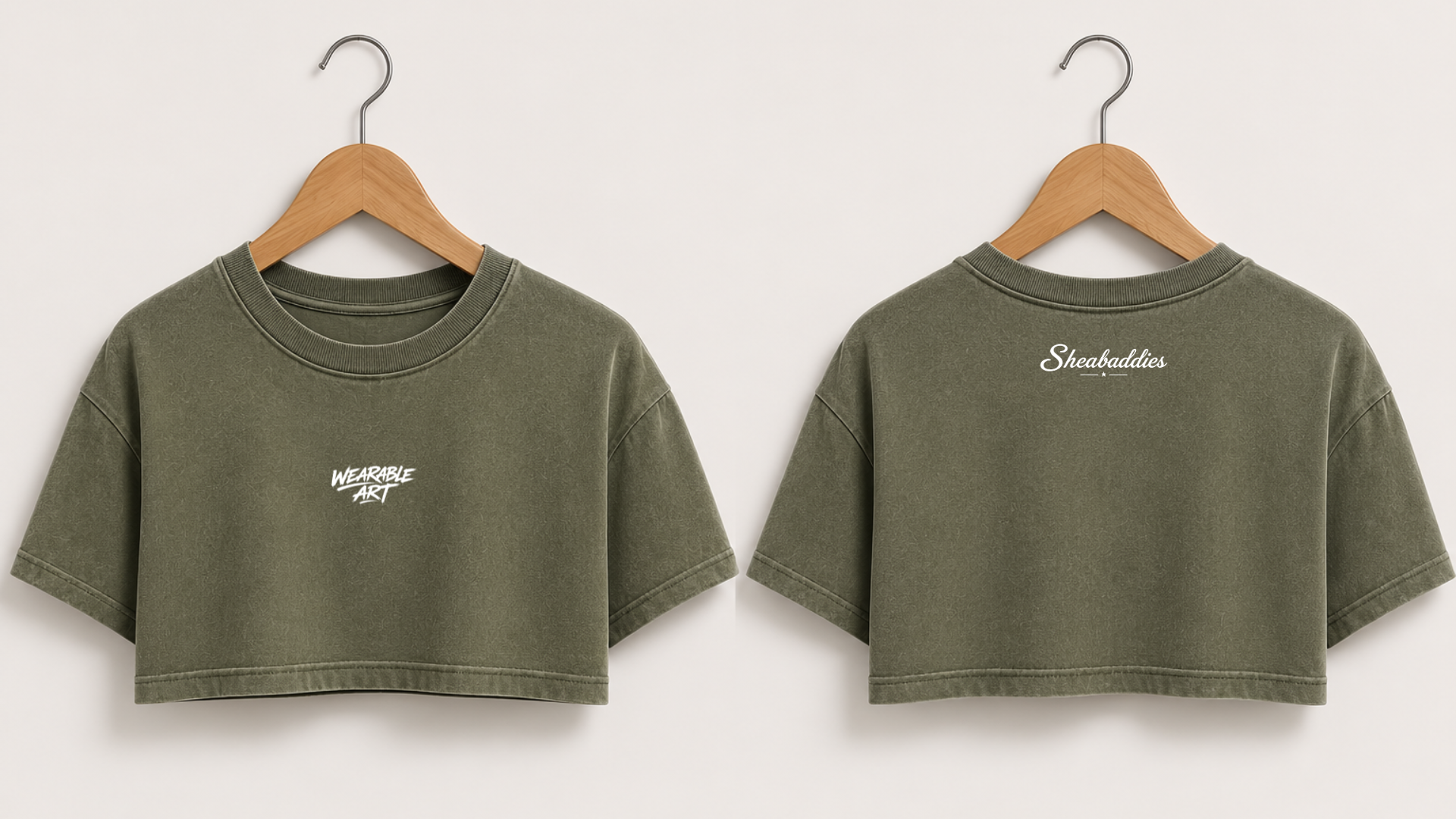Wearable Art Women's Boxy Cropped T-Shirt | Vintage Wash |  Sheabaddies™ by Sheabyrd Design Lab