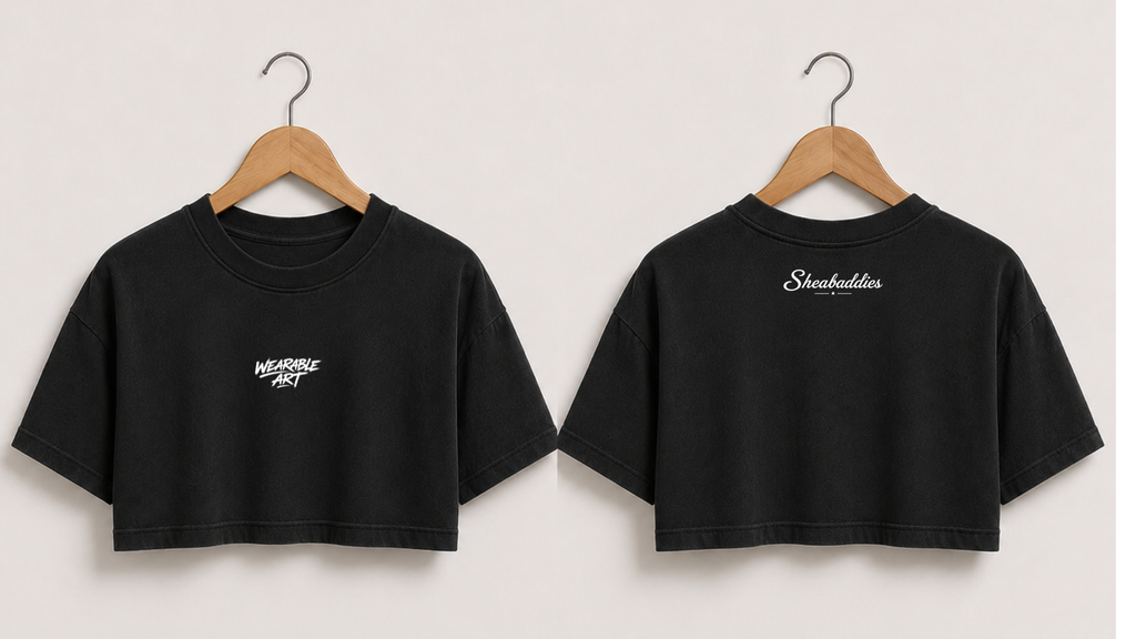 Wearable Art Women's Boxy Cropped T-Shirt | Vintage Wash |  Sheabaddies™ by Sheabyrd Design Lab