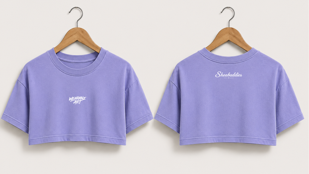 Wearable Art Women's Boxy Cropped T-Shirt | Vintage Wash |  Sheabaddies™ by Sheabyrd Design Lab