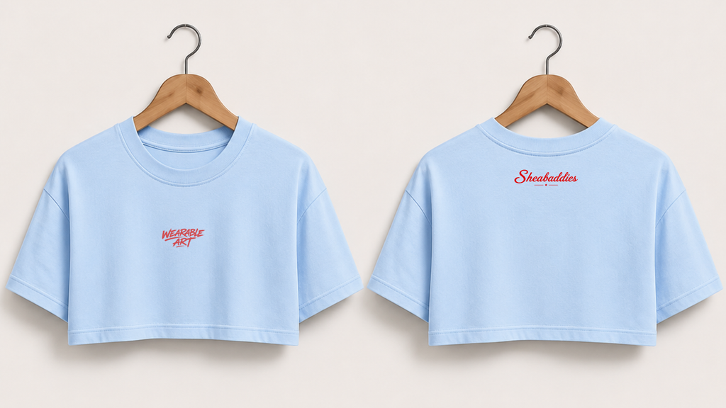 Wearable Art Women's Boxy Cropped T-Shirt | Vintage Wash |  Sheabaddies™ by Sheabyrd Design Lab