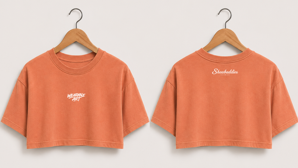 Wearable Art Women's Boxy Cropped T-Shirt | Vintage Wash |  Sheabaddies™ by Sheabyrd Design Lab
