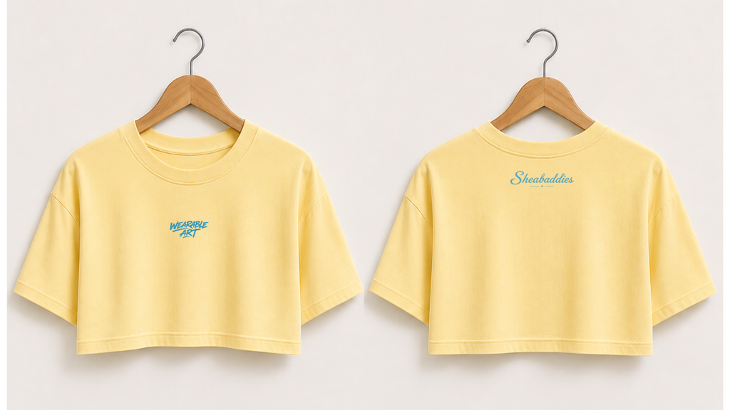 Wearable Art Women's Boxy Cropped T-Shirt | Vintage Wash |  Sheabaddies™ by Sheabyrd Design Lab
