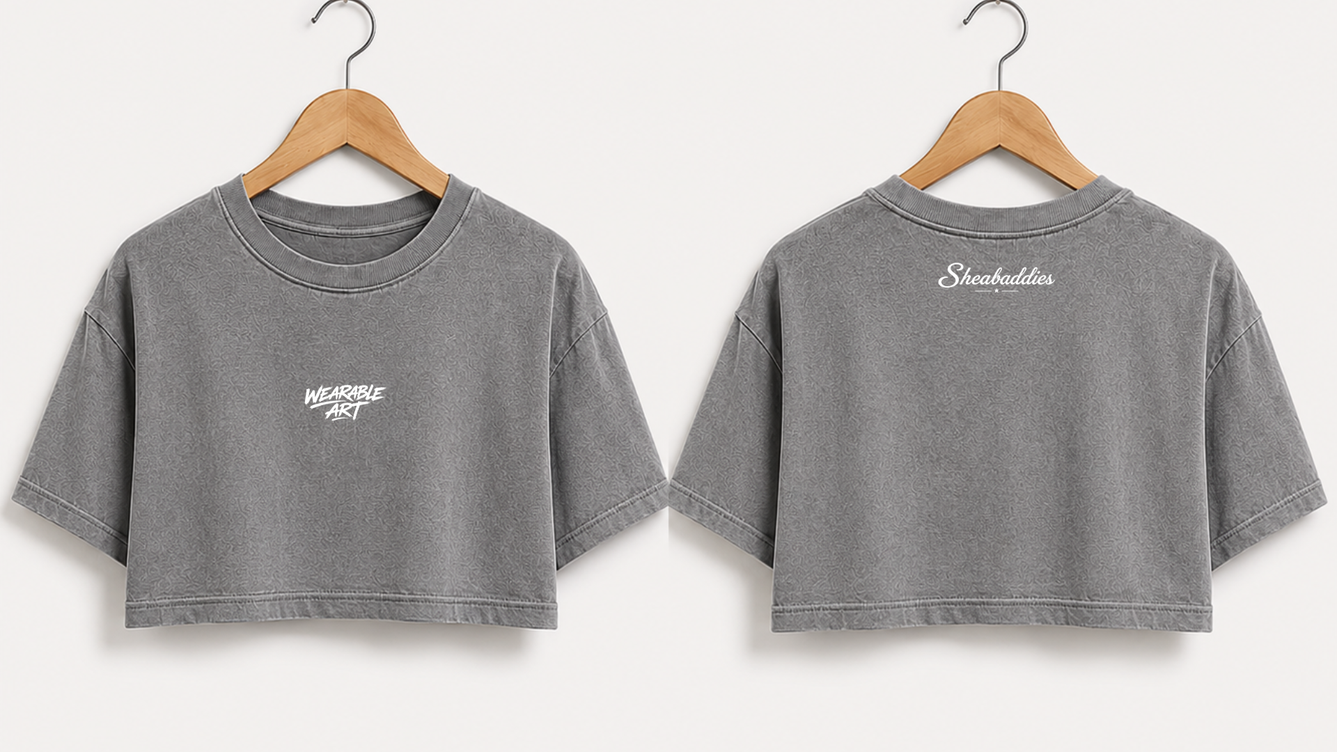 Wearable Art Women's Boxy Cropped T-Shirt | Vintage Wash |  Sheabaddies™ by Sheabyrd Design Lab
