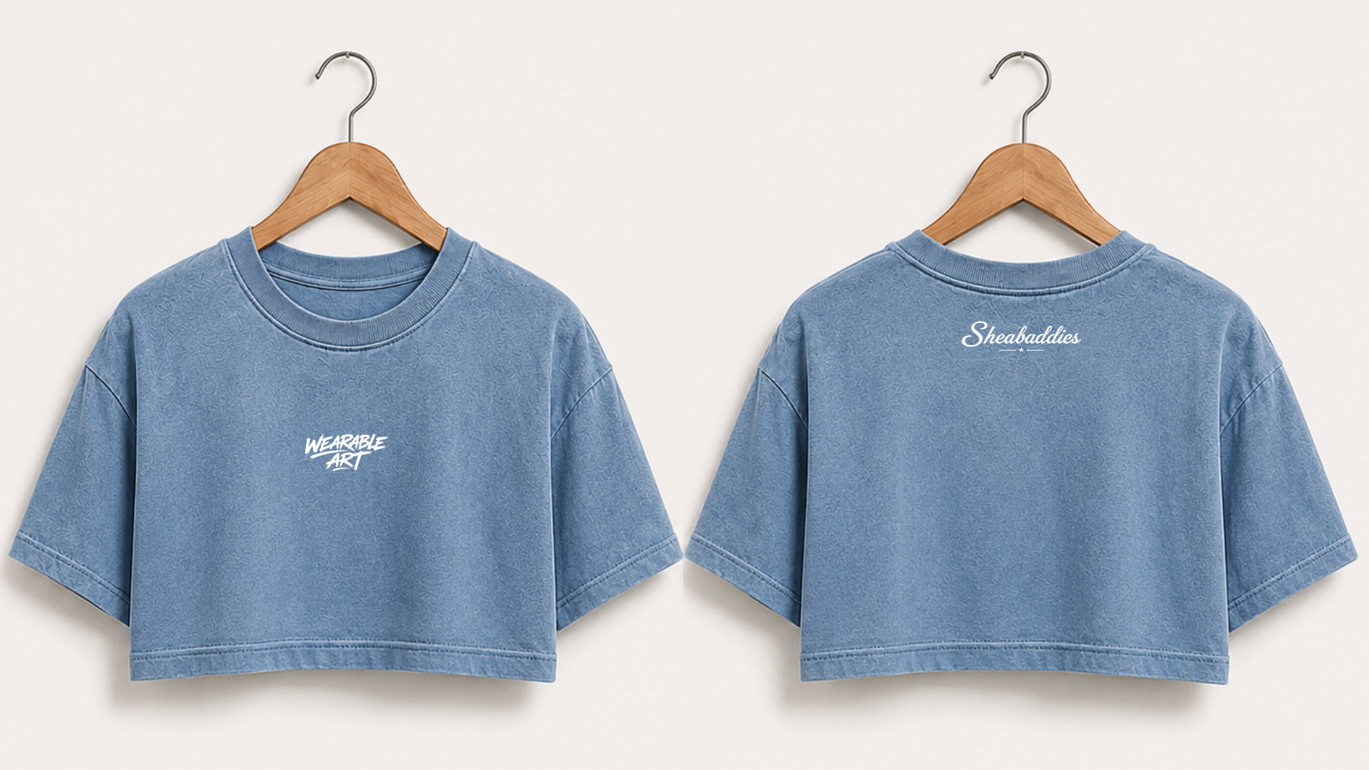 Wearable Art Women's Boxy Cropped T-Shirt | Vintage Wash |  Sheabaddies™ by Sheabyrd Design Lab
