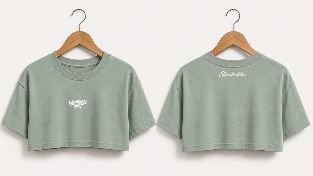 Wearable Art Women's Boxy Cropped T-Shirt | Vintage Wash |  Sheabaddies™ by Sheabyrd Design Lab