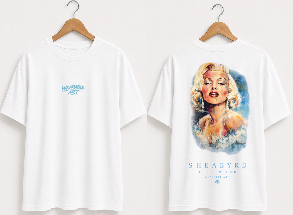 "Midtown Marilyn" Hand Painted Graphic Tee | 100% Cotton Premium Tees | Sheabyrd Design Lab