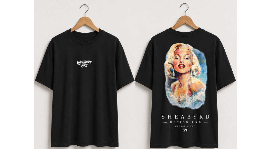 "Midtown Marilyn" Hand Painted Graphic Tee | 100% Cotton Premium Tees | Sheabyrd Design Lab