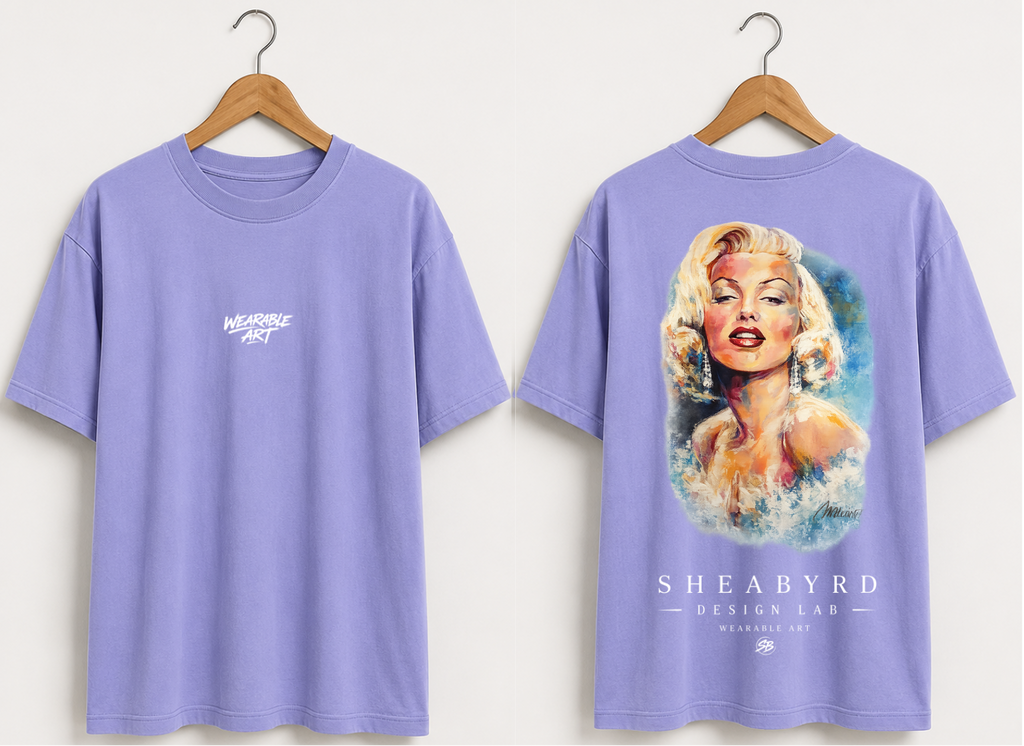 "Midtown Marilyn" Hand Painted Graphic Tee | 100% Cotton Premium Tees | Sheabyrd Design Lab