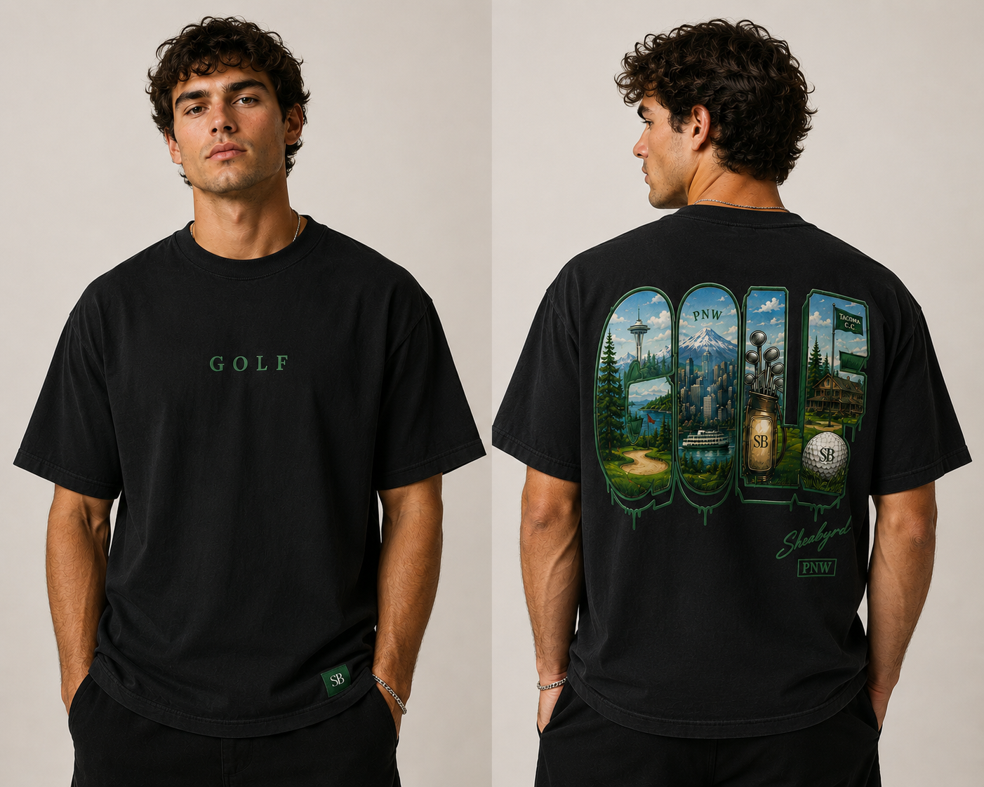 GOLF | Washington Pacific Northwest Graphic Golf Tee | Sheabyrdies by Sheabyrd Design Lab