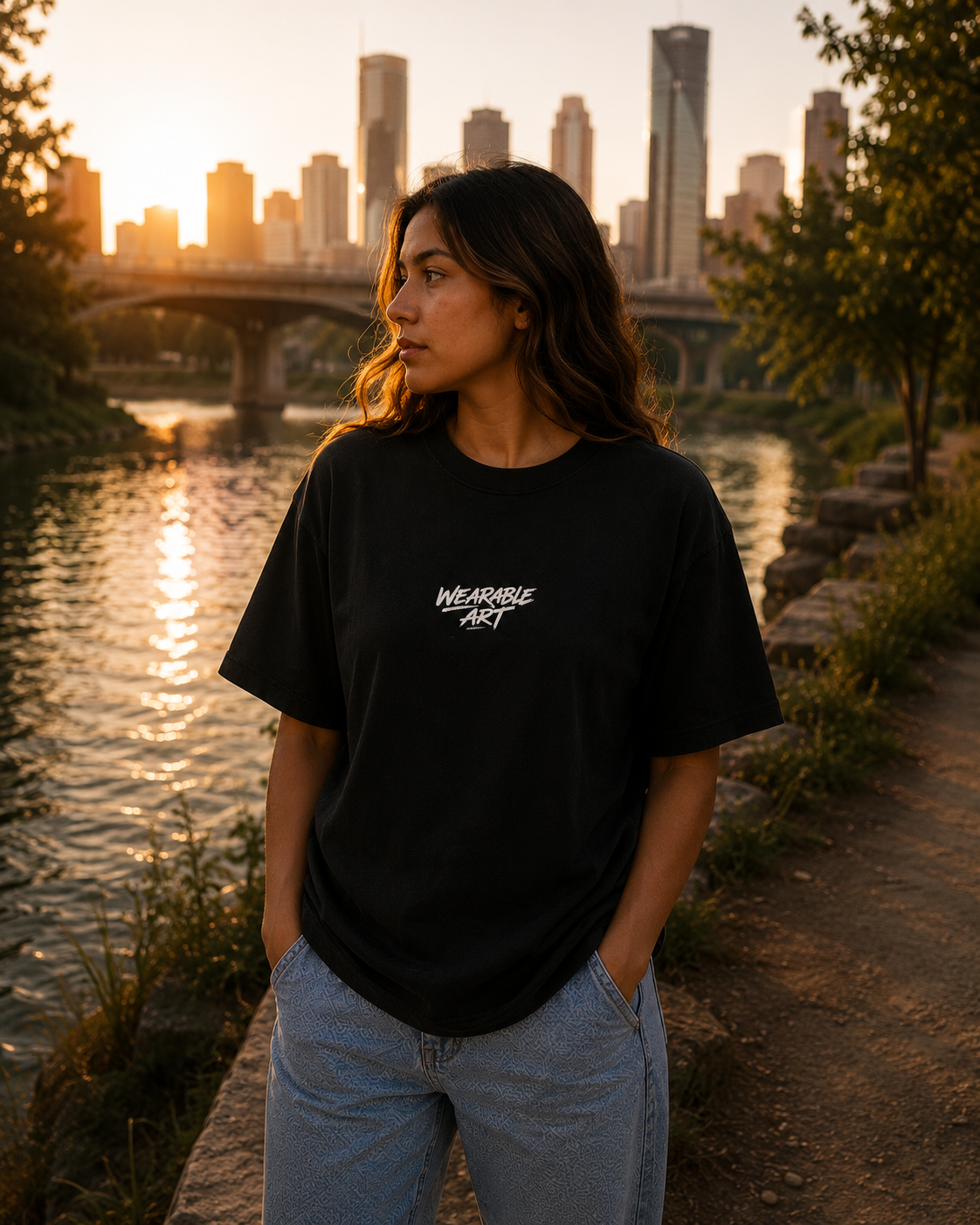 "Buffalo Bayou" Hand Painted Graphic Tee | 100% Cotton Premium Tees | Sheabyrd Design Lab