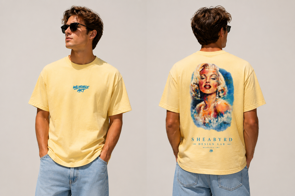 "Midtown Marilyn" Hand Painted Graphic Tee | 100% Cotton Premium Tees | Sheabyrd Design Lab