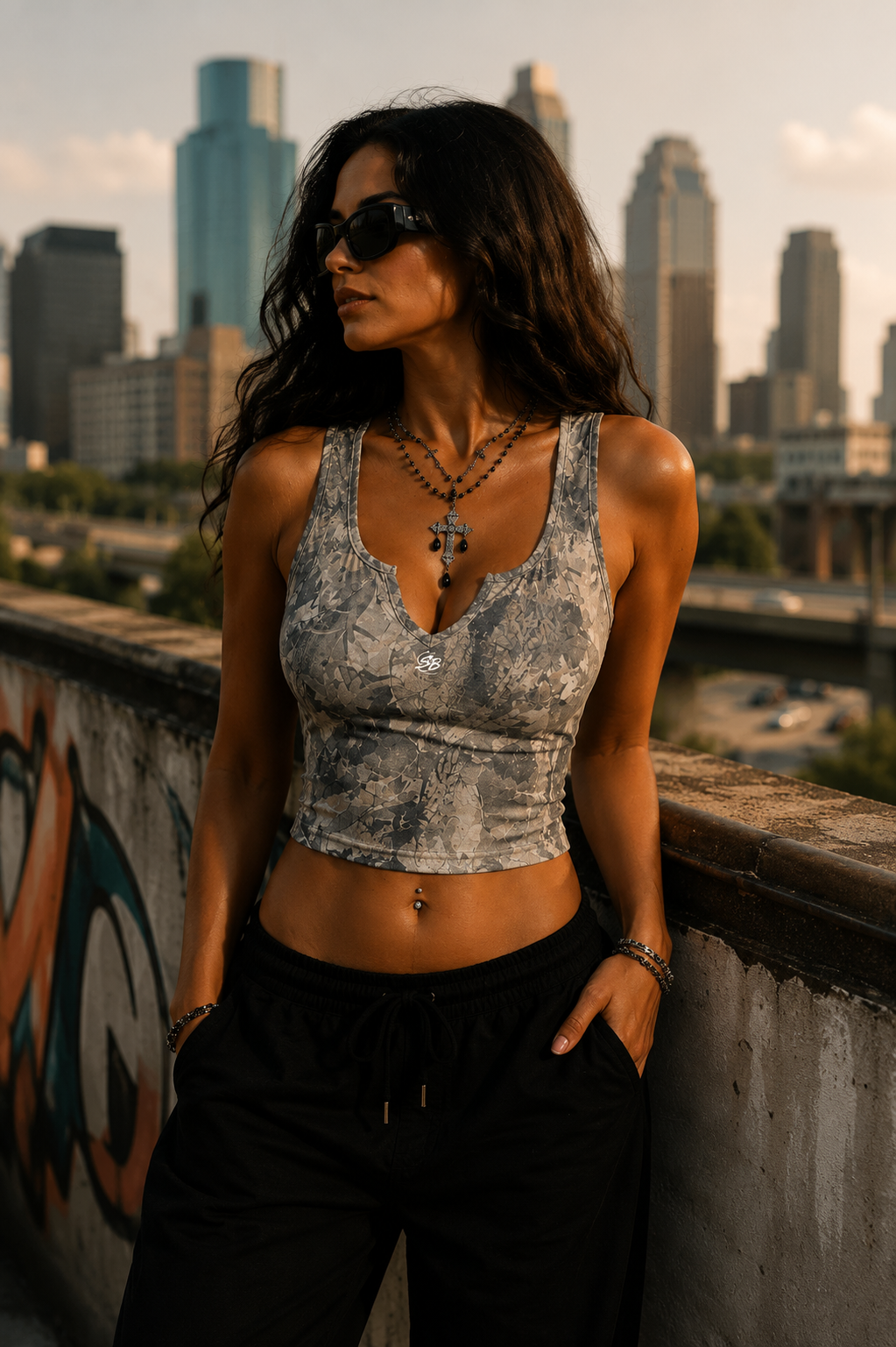 Sheabaddies Cropped Plunge Tank |  Sheabaddies™ by Sheabyrd Design Lab