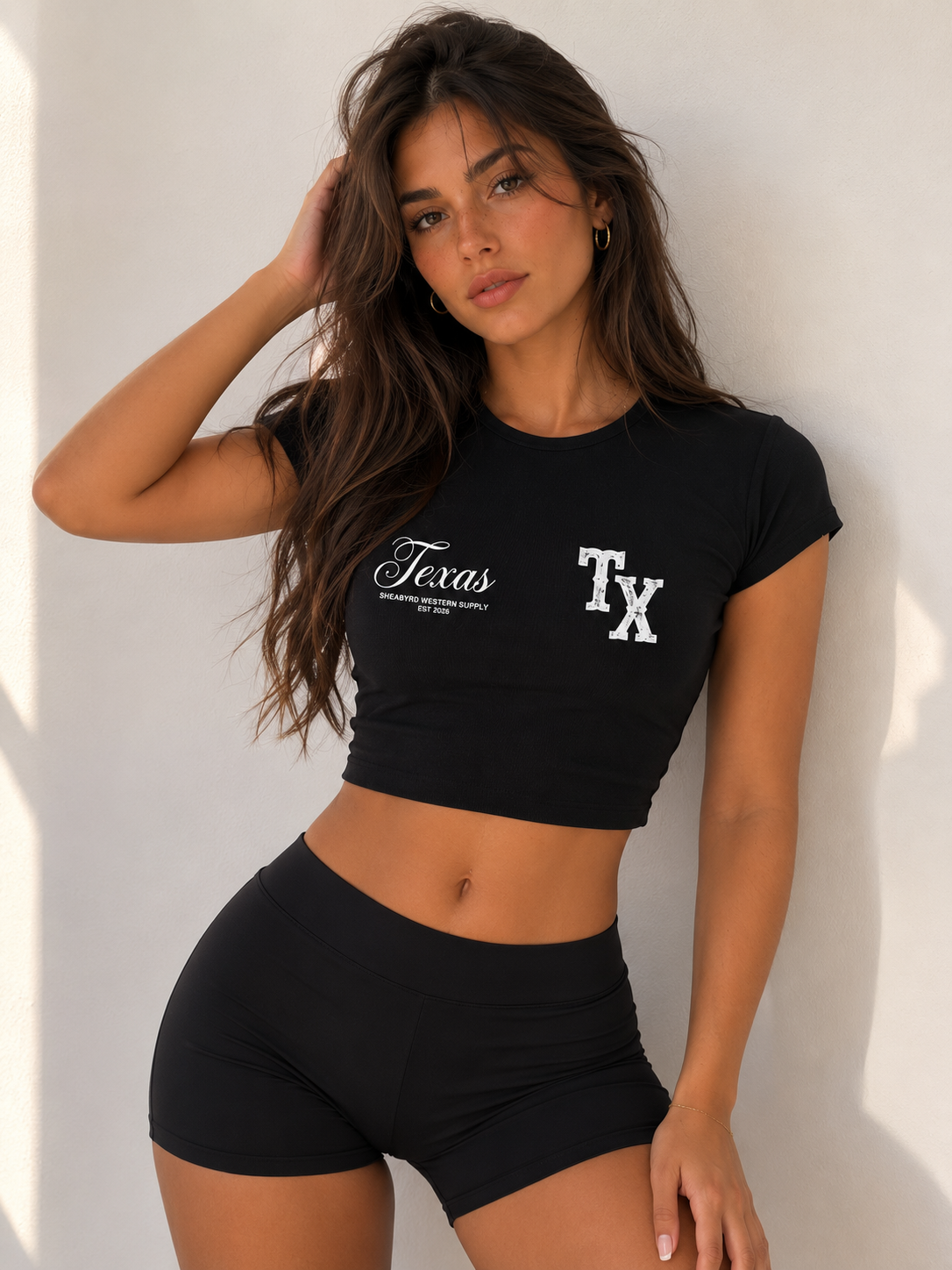 Texas Cropped Baby Tee | Sheabyrd Western Supply Women's Streetwear