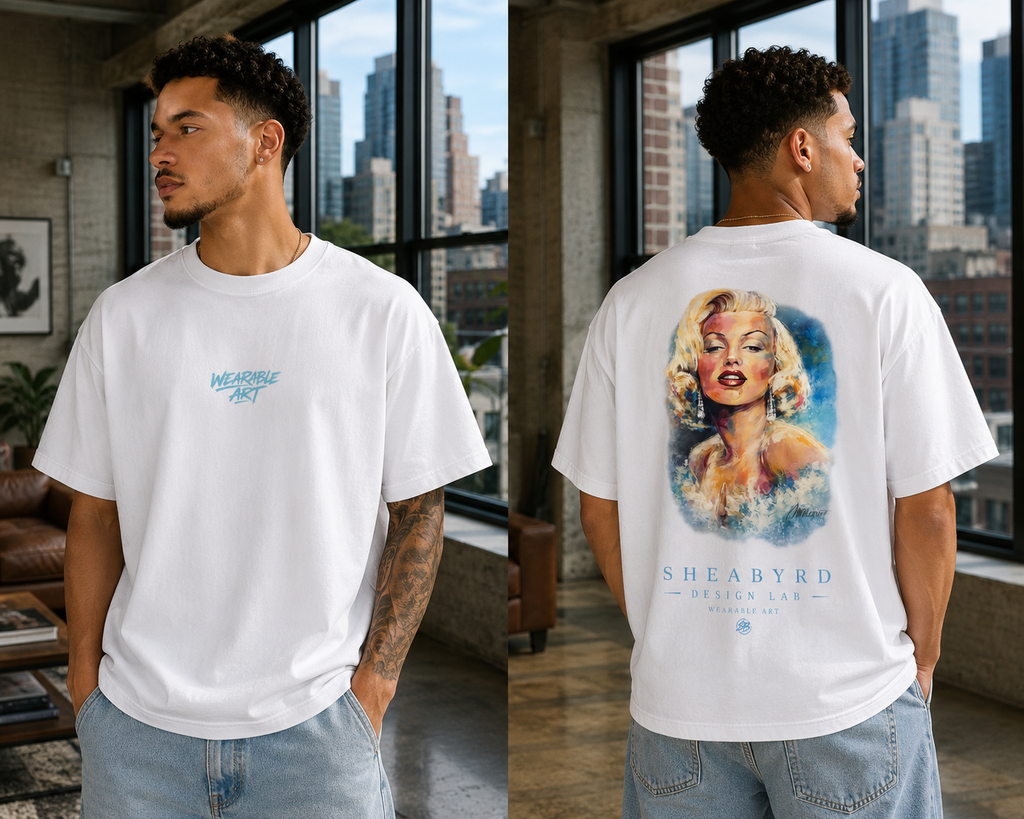 "Midtown Marilyn" Hand Painted Graphic Tee | 100% Cotton Premium Tees | Sheabyrd Design Lab