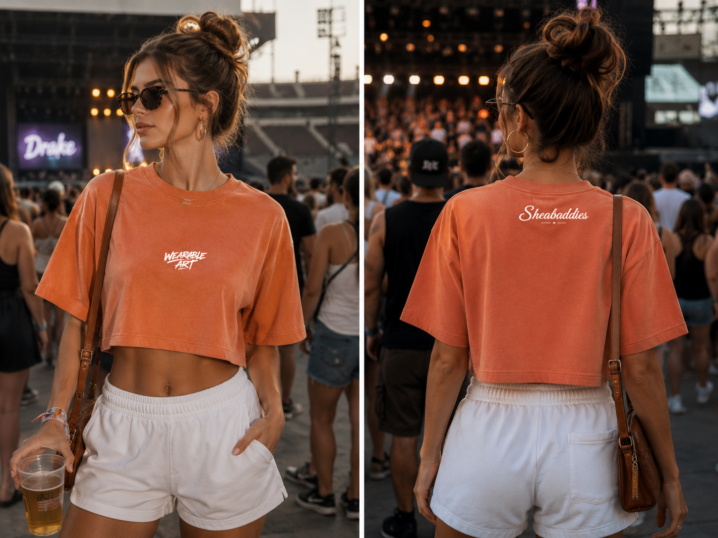 Wearable Art Women's Boxy Cropped T-Shirt | Vintage Wash |  Sheabaddies™ by Sheabyrd Design Lab