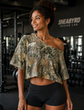 Sheabaddies Off-Shoulder Cropped Tee | 100% Cotton Premium tee | Sheabaddies by Sheabyrd Design Lab