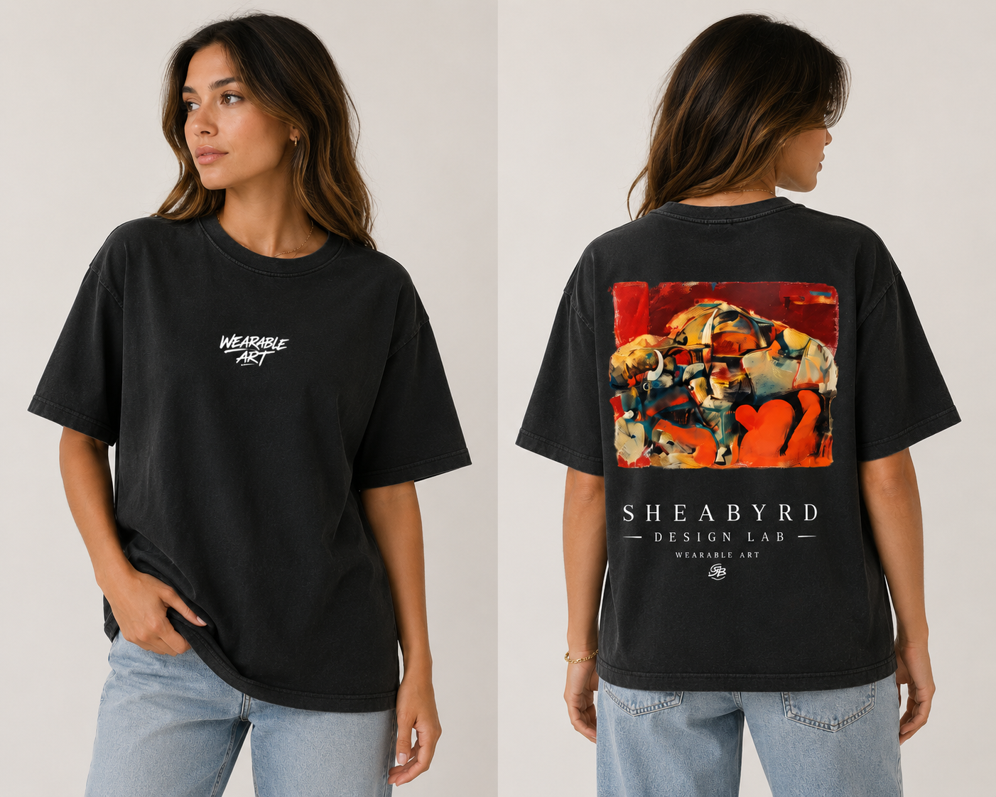 "Buffalo Bayou" Hand Painted Graphic Tee | 100% Cotton Premium Tees | Sheabyrd Design Lab