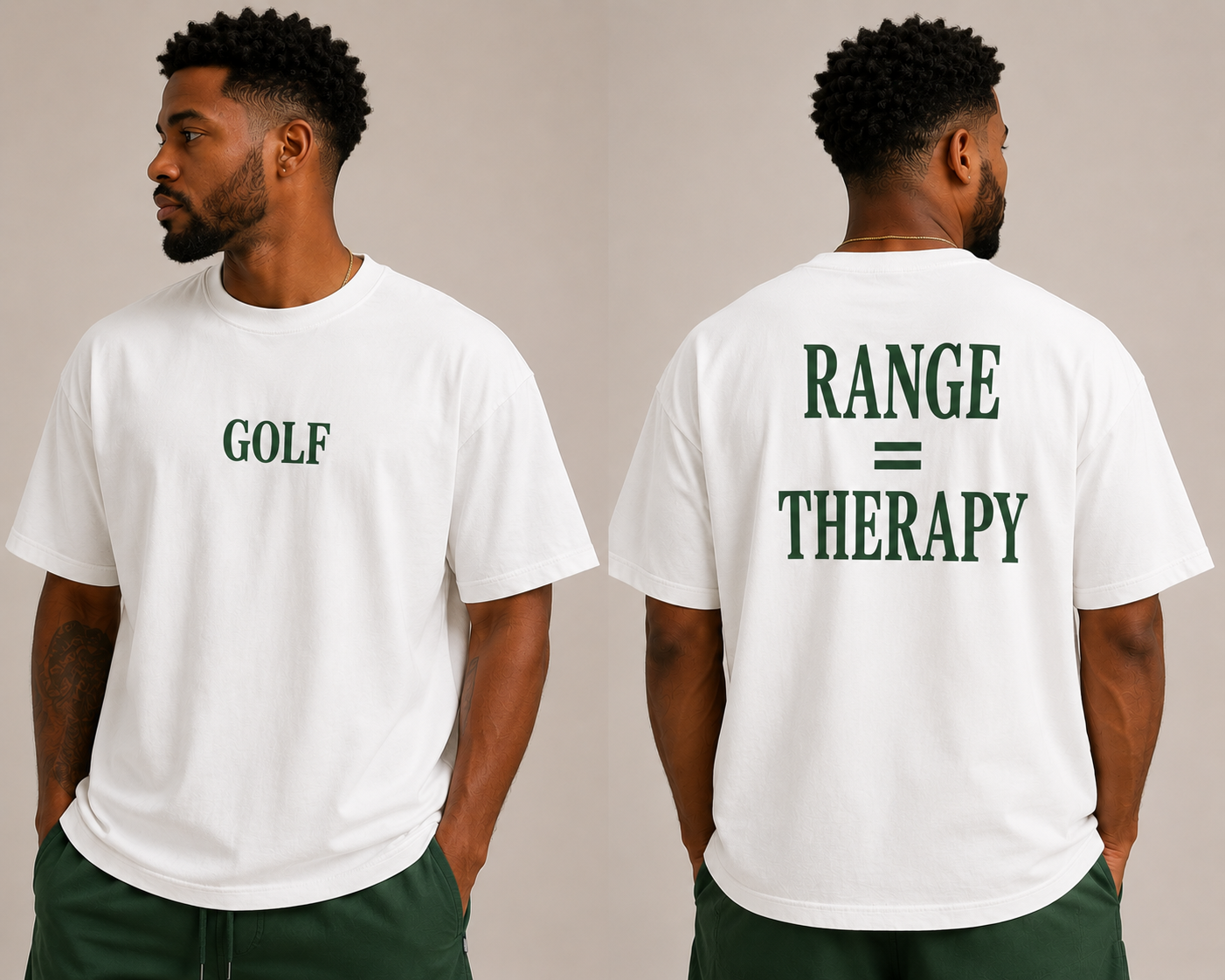 The Range is Therapy Movement. Range = Therapy™ | Premium Graphic Golf T-Shirt | Sheabyrd Design Lab