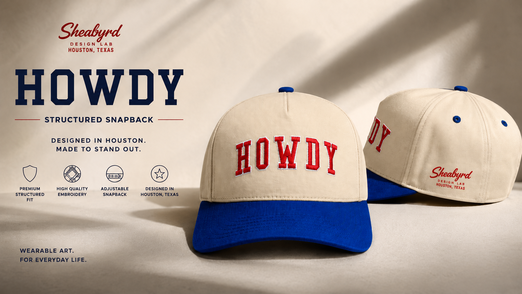Howdy Structured Snapback Hat | Premium Western Trucker Cap | Sheabyrd Design Lab
