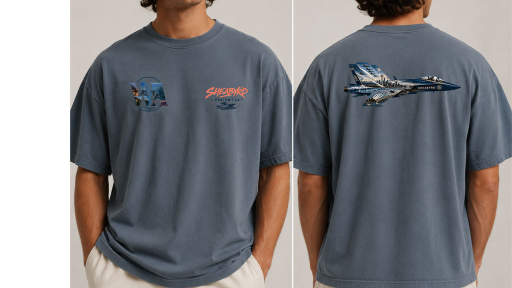 Seattle WA Graphic T-Shirt | Premium Sheabyrd Boat Life & Fighter Jet Tee