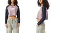 Wearable Art™ Raw-Hem Raglan Crop Sweatshirt | Women's Premium Streetwear
