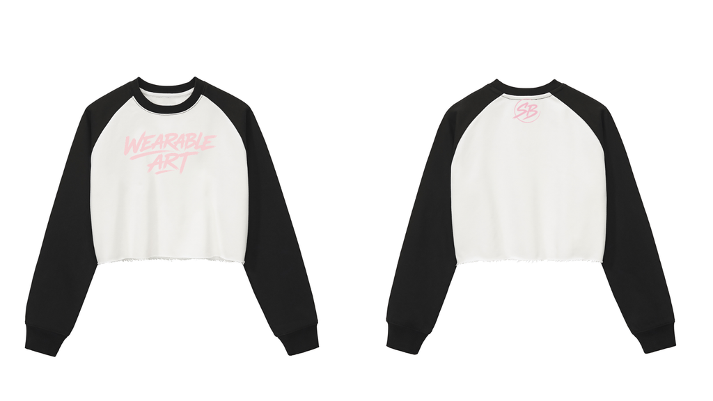 Wearable Art™ Raw-Hem Raglan Crop Sweatshirt | Women's Premium Streetwear