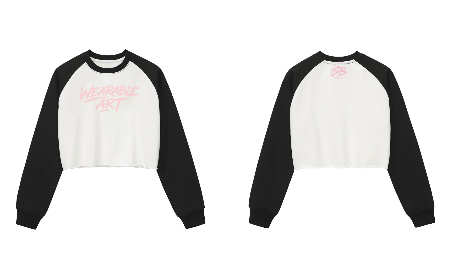 Wearable Art™ Raw-Hem Raglan Crop Sweatshirt | Women's Premium Streetwear