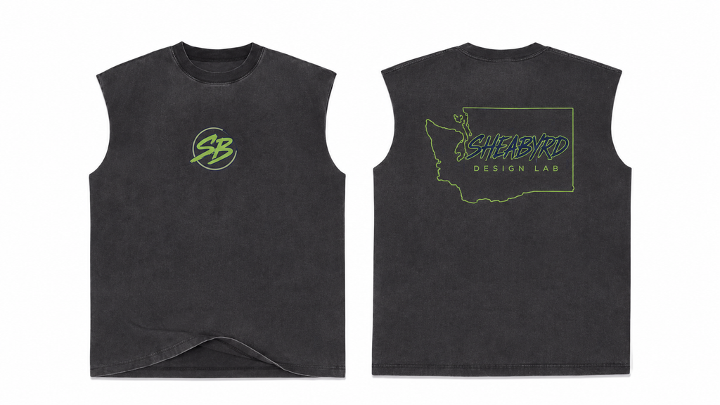 Washington Outline Cut-Off Tank | Premium Oversized Sleeveless Tee