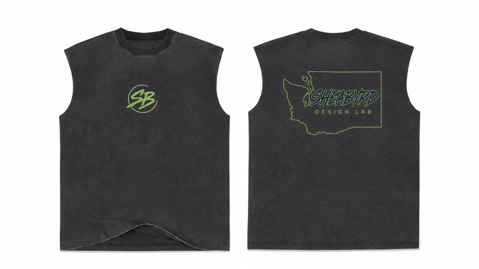 Washington Outline Cut-Off Tank | Premium Oversized Sleeveless Tee