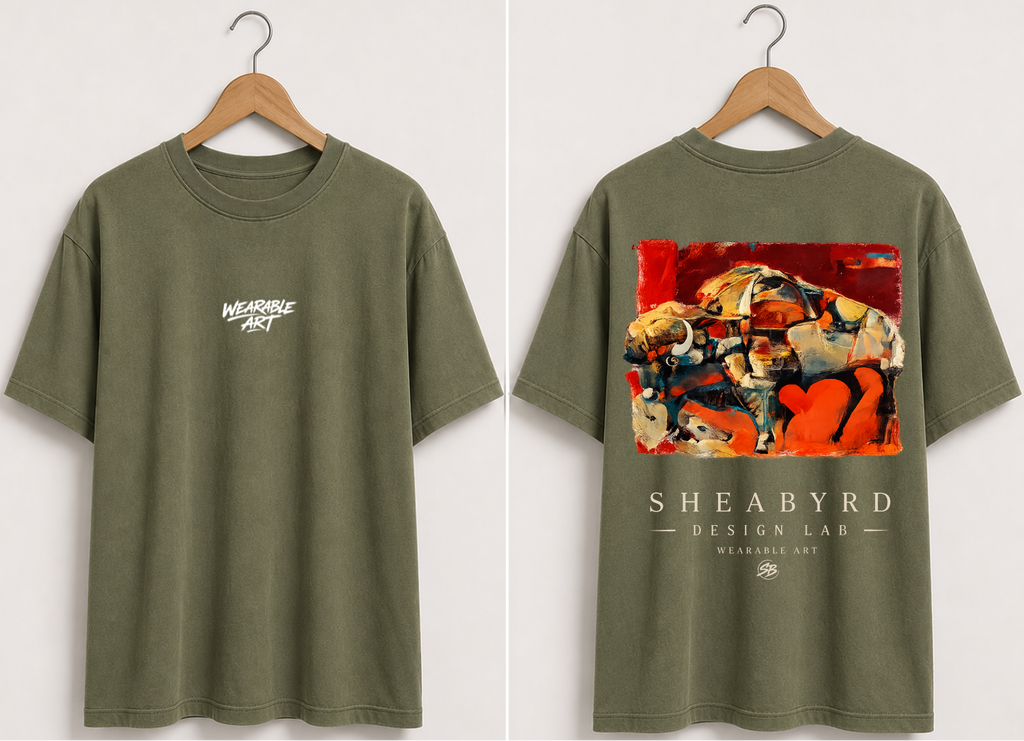 "Buffalo Bayou" Hand Painted Graphic Tee | 100% Cotton Premium Tees | Sheabyrd Design Lab