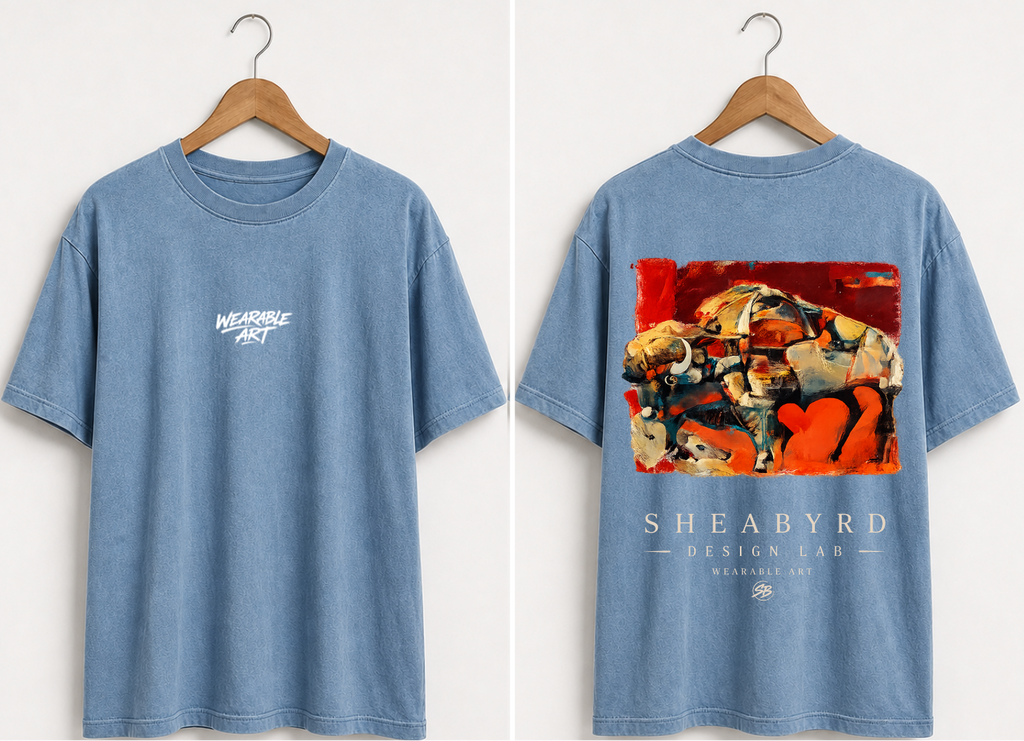 "Buffalo Bayou" Hand Painted Graphic Tee | 100% Cotton Premium Tees | Sheabyrd Design Lab