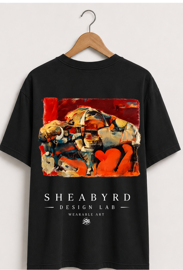 "Buffalo Bayou" Hand Painted Graphic Tee | 100% Cotton Premium Tees | Sheabyrd Design Lab