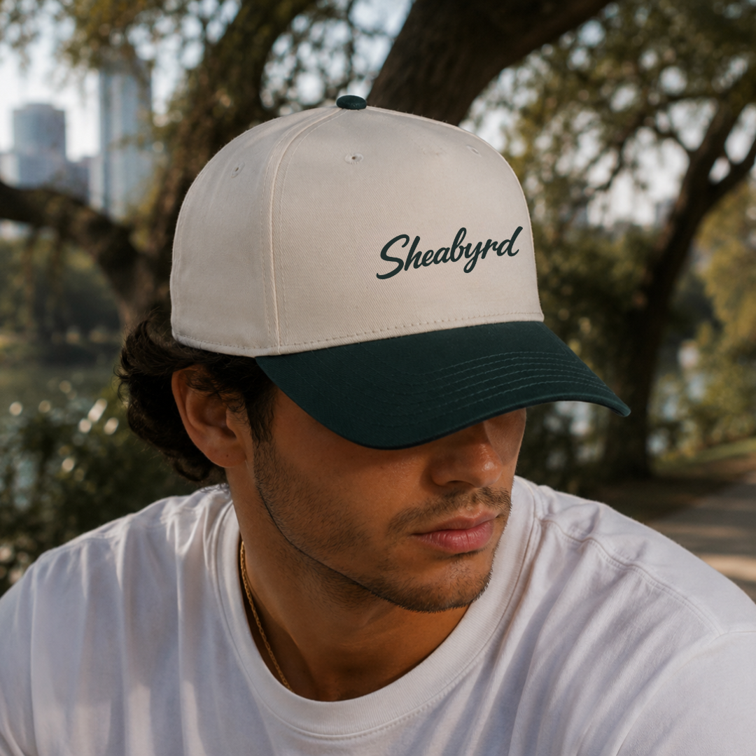 Sheabyrd Essentials Hat | Snapback Structured Front 5 panel cap | Sheabyrd Design Lab