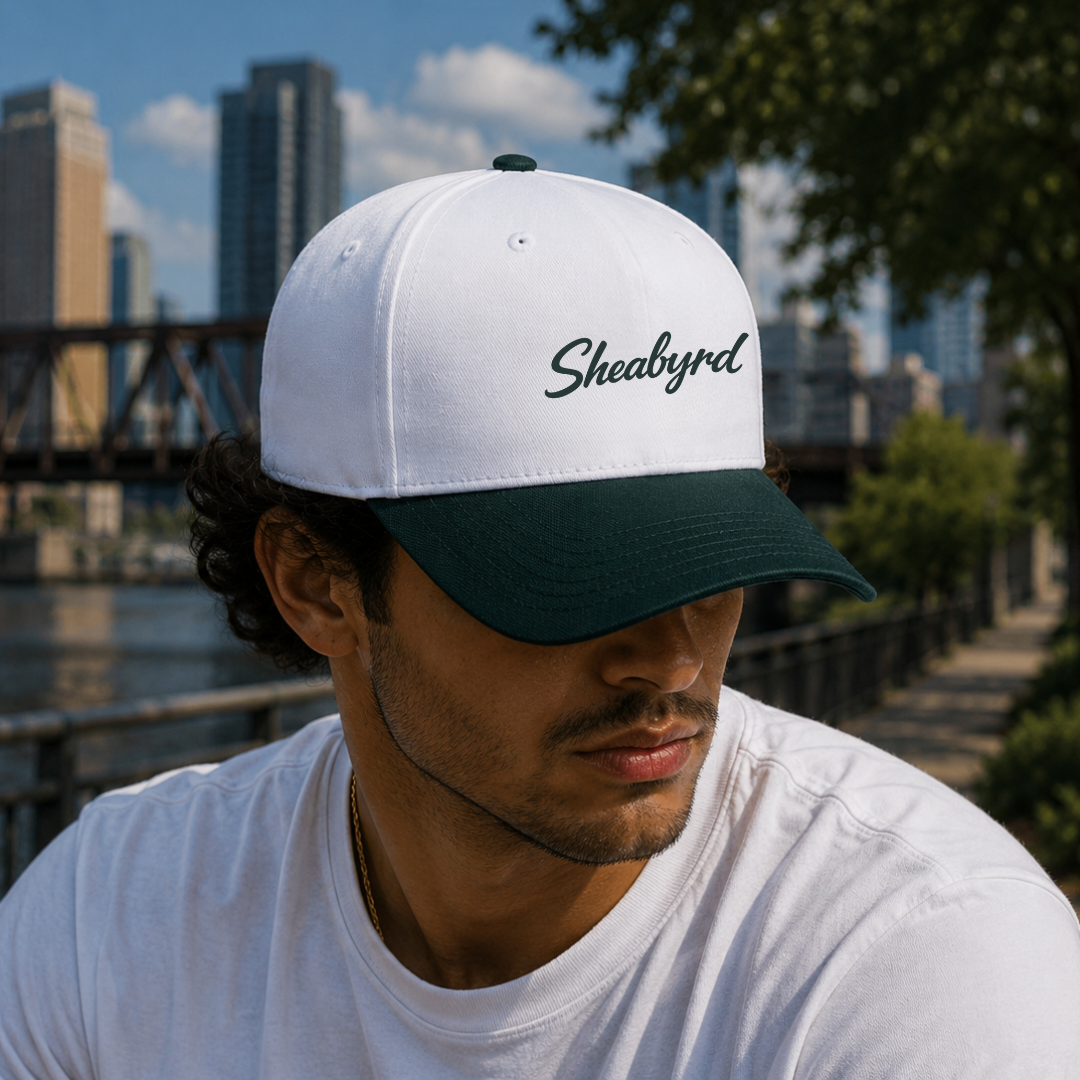 Sheabyrd Essentials Hat | Snapback Structured Front 5 panel cap | Sheabyrd Design Lab