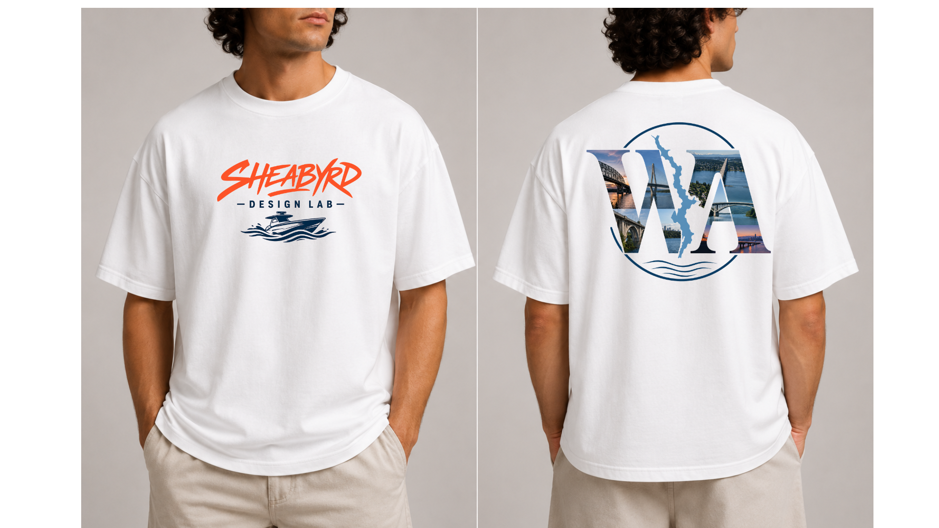 Seattle WA Boat Culture Oversized Graphic T-Shirt | Lake Washington Collection
